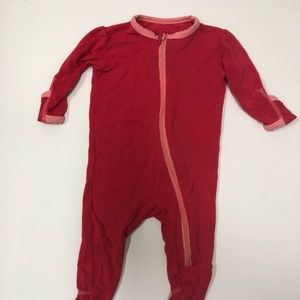 Kickee Pants Flag Red with Strawberry Footie